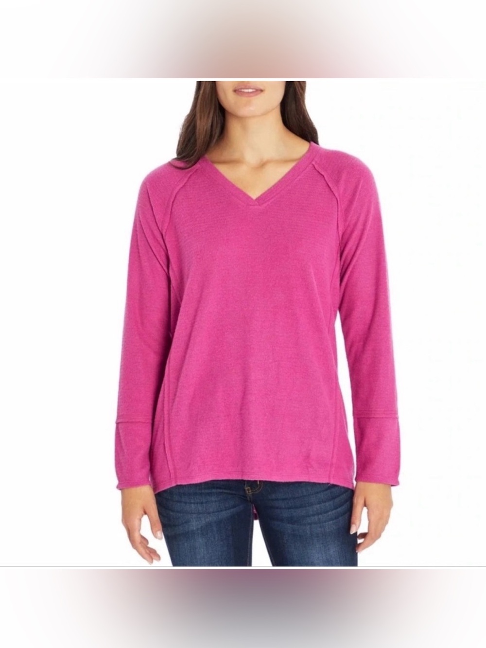 Wildfox Haley Brushed V-Neck in Elderberry